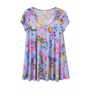 Silky Emerald Brand Floral Swing Top